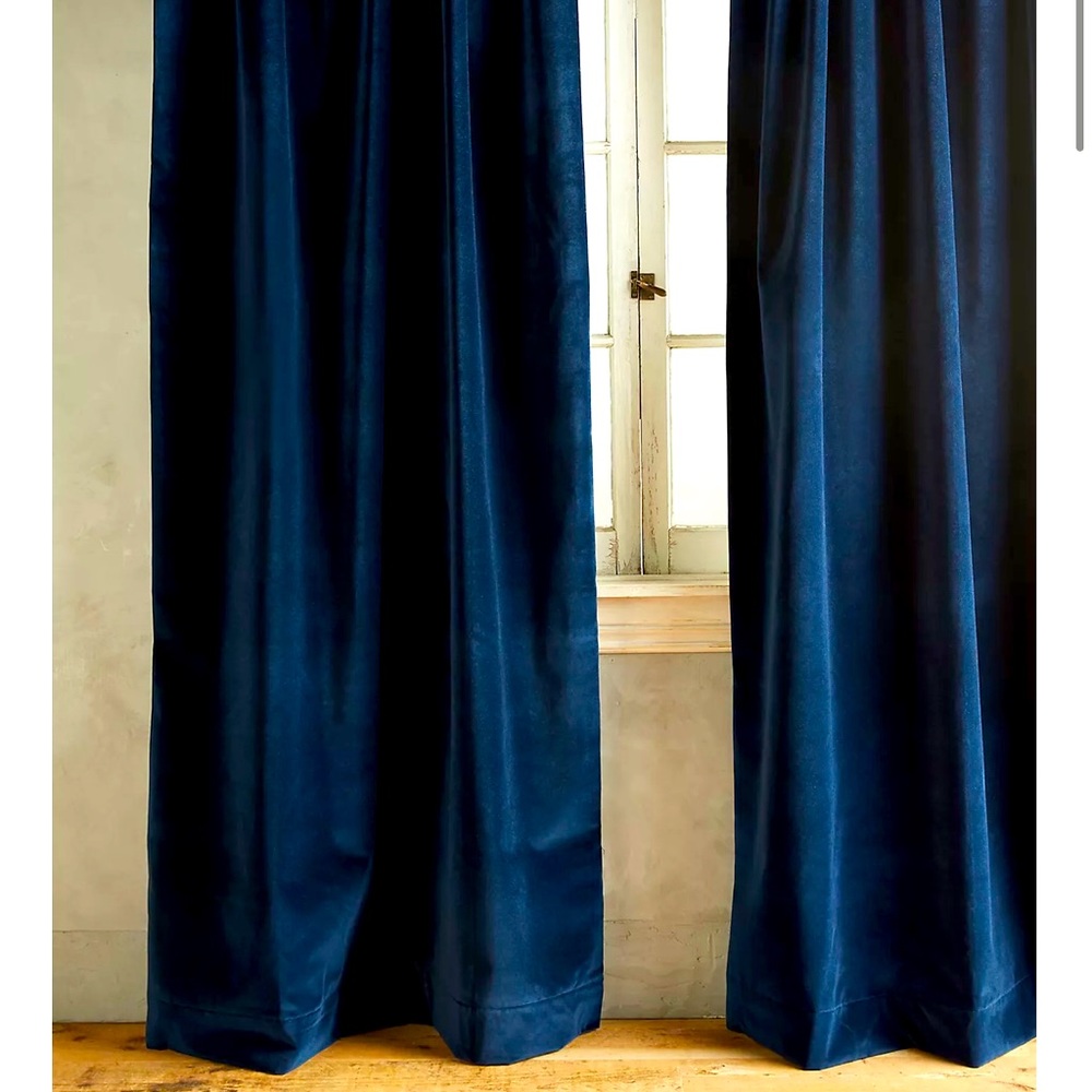 Matte Velvet Curtains +  Rods + knobs
